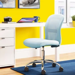 Essentials Armless Ergonomic Bonded Leather/Mesh Swivel Task Chair, (48740D) Ergonomic Chairs