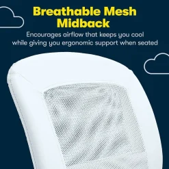 Essentials Armless Ergonomic Bonded Leather/Mesh Swivel Task Chair, (48740D) Ergonomic Chairs