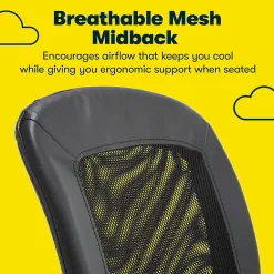 New Essentials Armless Ergonomic Bonded Leather/Mesh Swivel Task Chair, (48740) Ergonomic Chairs