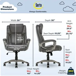 Discount Garret Ergonomic Bonded Leather Swivel Executive Chair, (CHR200113) Ergonomic Chairs