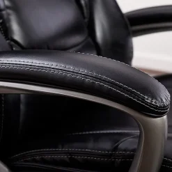 Sale Launtner Bonded Leather Executive Office Chair with Smart Layers Technology, Opportunity Gray/Black (44942A) Office Chairs