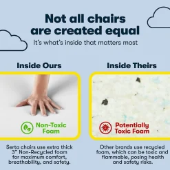 Sale Lautner Ergonomic Bonded Leather Swivel Executive Chair, Black/Cream (44942) Office Chairs