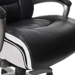 Sale Lautner Ergonomic Bonded Leather Swivel Executive Chair, Black/Cream (44942) Office Chairs