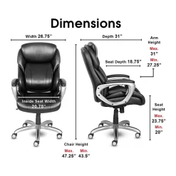 Outlet My Fit Ergonomic Bonded Leather Swivel Executive Chair, Black (CHR100014) Office Chairs