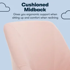 Sale Style Leighton Fabric Swivel Home Office Chair, Blush Pink (47925C) Office Chairs