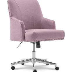 Best Style Leighton Fabric Swivel Home Office Chair, Lilac (47925D) Office Chairs
