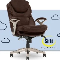 Outlet Works Ergonomic Faux Leather Swivel Executive Chair with Back in Motion Technology, (44186B) Ergonomic Chairs