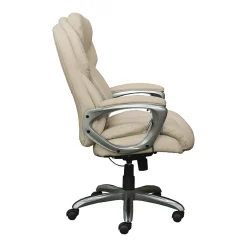 Sale Works My Fit Ergonomic Bonded Leather Swivel Executive Chair, Ivory (48097A) Office Chairs