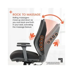 Clearance Revive Shiatsu Ergonomic Mesh Swivel Massage Chair, Black (60097-BLK) Office Chairs