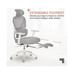 Clearance S-850 Ergonomic Mesh Swivel Computer and Desk Chair, Light Gray/White (60106-LGRYWHT) Office Chairs