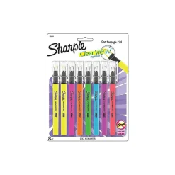 Sharpie Clear View Highlighter, Chisel Tip, Assorted, 8/Pack (1966798/2128218) Clearance