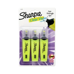 Sharpie Clear View Tank Highlighter, Chisel Tip, Yellow, 3/Pack (1904613/2128219) Clearance