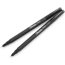 Sharpie Felt Pens, Fine Point, 0.4mm, Black Ink, 4/Pack (1742661) New