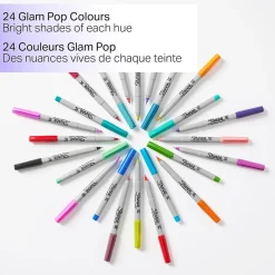 Sharpie Glam Pop Permanent Markers, Ultra Fine Tip, Assorted, 24/Pack (1949558) Clearance