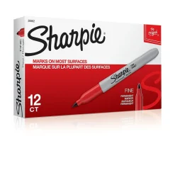 Sharpie Permanent Marker, Fine Point, Red, 12/Pack (SAN30002-12) Best