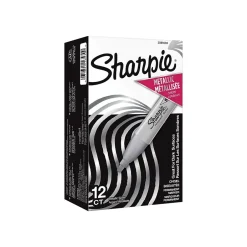 Sharpie Permanent Markers, Chisel Tip, Metallic, 12/Pack (2089638) Silver Online