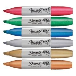 Sharpie Permanent Markers, Chisel Tip, Assorted Metallic, 6/Pack (2089634) Hot