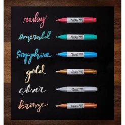 Sharpie Permanent Markers, Chisel Tip, Assorted Metallic, 6/Pack (2089634) Hot