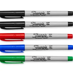 Sharpie Permanent Markers, Ultra Fine Tip, Assorted, 5/Pack (37675) Assorted Colors