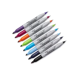 Sharpie Permanent Markers, Twin Tip, Assorted, 8/Pack (33861) New