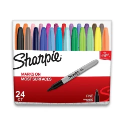Sharpie Permanent Markers, Fine Tip, Assorted, 24/Pack (75846) Clearance