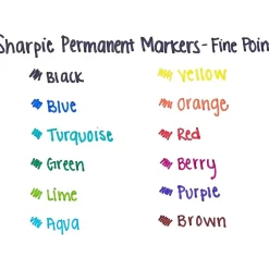 Sharpie Permanent Markers, Fine Tip, , 12/Pack (30004) Green Hot