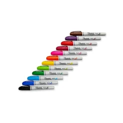 Sharpie Permanent Markers, Brush Tip, Assorted, 12/Pack (1810704) Clearance