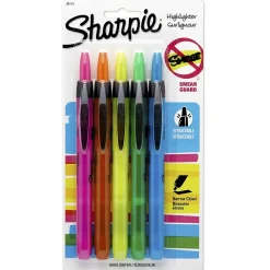 Sharpie Retractable Highlighter, Chisel Tip, Assorted, 5/Pack (28175PP) Hot