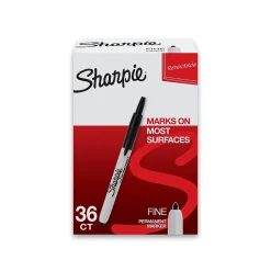 Sharpie Retractable Permanent Markers, Fine Tip, Black, 36/Pack (1926876) Clearance