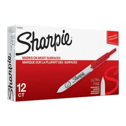 Sharpie Retractable Permanent Markers, Ultra Fine Tip, , 12/Pack (1735791) Red Sale