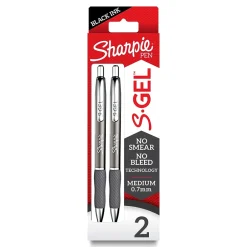Sharpie S-Gel Metal RT Gel Pen, Medium Point, Black Ink, 2/Pack (2153653) Silver Sale