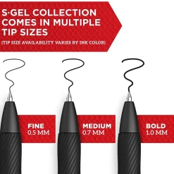 Sharpie S-Gel Retractable Gel Pens, Medium Point, 0.7mm, Ink, Dozen (2096159) Black Best