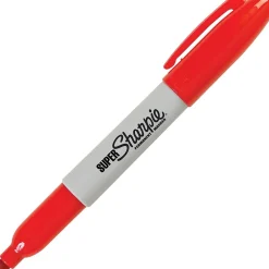 Sharpie Super Permanent Marker, Fine Tip, Red (33002) New