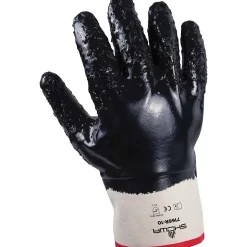 Work Gloves<Showa ® 7166R Cotton Liner Nitrile Coated Nitrile Work Gloves, Blue, 12/Pack