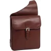 McKlein Siamod Manarola Sabotino, Oil Pull-Up Leather, Vertical Messenger Bag, Cognac (25414)