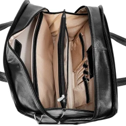 McKlein Siamod VERNAZZA, CARUGETTO, Napa Cashmere Leather, Patented Detachable -Wheeled Laptop Briefcase, Black (45295)