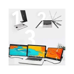 SideTrak Swivel Triple 12.5" LED Portable Monitor, Black, 2/Set (STTL12BL-TRI)* Flat Monitors