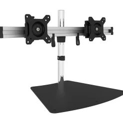 SIIG Easy-Adjust Dual Monitor Desk Stand Adjustable, Up to 27", Silver/Black (CEMT2011S1)* Monitor Mounts & Stands