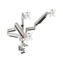 SIIG Triple Monitor Aluminum Gas Spring Desk Mount - 13" to 32" Arm, Up, Silver (CE-MT3611-S1)* Monitor Mounts & Stands
