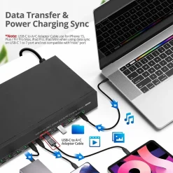 Usb Hubs<SIIG USB-C to USB-C Charging Station, Black (ID-US0B11-S2)