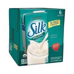 Milk & Creamer<Silk Organic Unsweetened Original Lactose Free Soy Milk, 32 oz., 6/Carton (WWI00106)