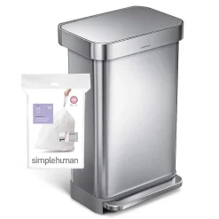 simplehuman 12 Gallon Trash Bag, Low Density, White (CW0261)