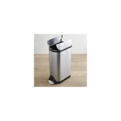 simplehuman Butterfly Step Trash Can, Fingerprint-Proof Stainless Steel, 8 Gallon (CW1824)