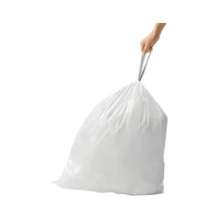 simplehuman Code P 13-16 Gallon Trash Bag, 9" x 12", Low Density, 1.4 mil, White, 200 Bags/Box (CW0274)