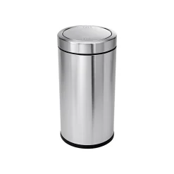 simplehuman Indoor Swing Lid Trash Can, Brushed Stainless Steel, 14.5 Gal. (CW1442)