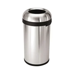 simplehuman Indoor Trash Can with Lid, Brushed Stainless Steel, 16 Gallon (CW1407)