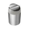 simplehuman Mini Swing Lid Trash Can, Brushed Stainless Steel, 0.4 Gal., 6/Carton (CW2084)