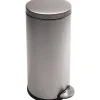 simplehuman ® Round Step Can, 8 Gallon, Fingerprint-proof Stainless Steel, 25.6"H x 15.1"W x 12.4"D