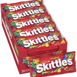 Gummy & Chewy Candy<Skittles Original Fruit Flavored Candy, 2.17 oz, 36/Box (MMM01160)