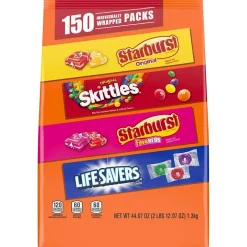Gummy & Chewy Candy<Mars SKITTLES, STARBURST Original & FaveRed, LIFE SAVERS Chewy & Hard Candy Assortment, 44.07 oz, 150 Pieces Bag (225-00106)